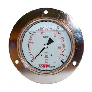 Ø100 pressure gauge with glycerin 0/16 bar back connection 1/2'' BSPP